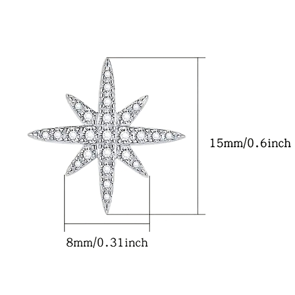 S925 Sterling Silver Polaris Studded Earrings - Picture 2 of 4